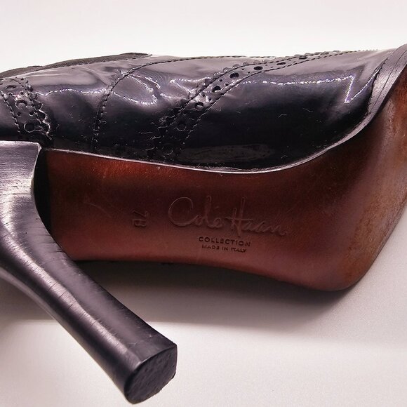 Cole Haan Bespoke 1928 Booties 7B Oxford Wingtip High Heel Bootie - Picture 4 of 5